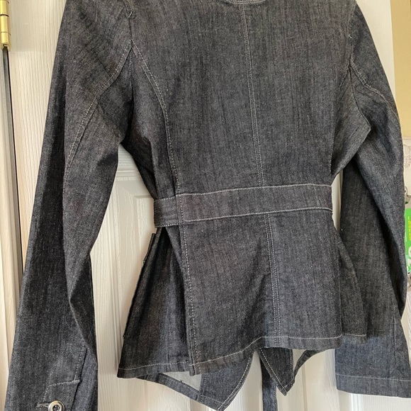 NWOT CONVERSE One Star Womens Denim Blazer, Coat, Jacket With Waist Belt - Picture 6 of 8